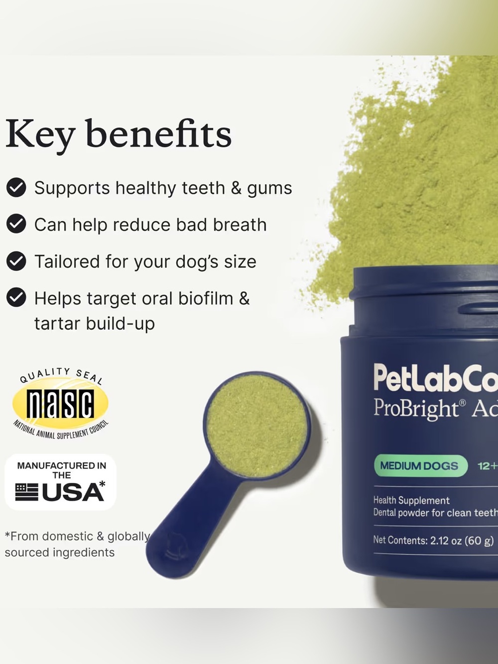 ProBright Dental Powder for Dogs - Medium Dog 25-70lbs